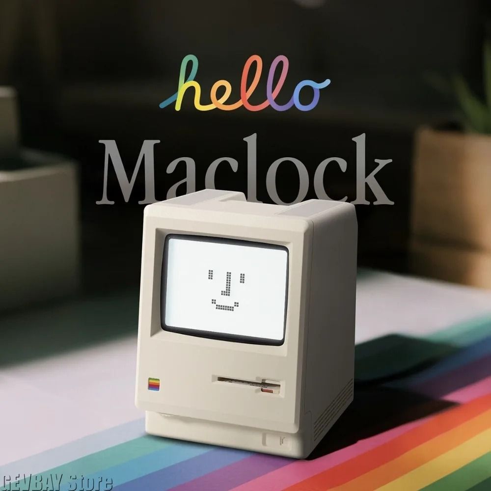 Retro Mac Style Alarm Clock Nostalgic Desk Clock for Students and Office