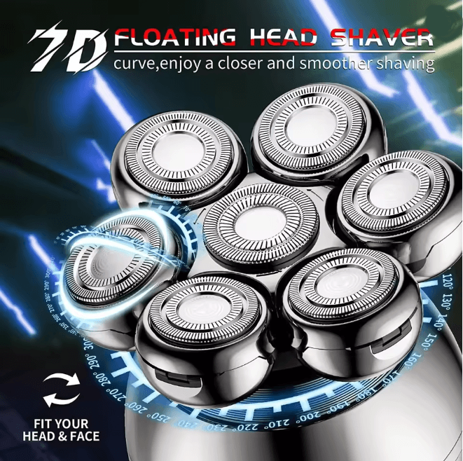 FlexShave 7D Electric Head Shaver for Men