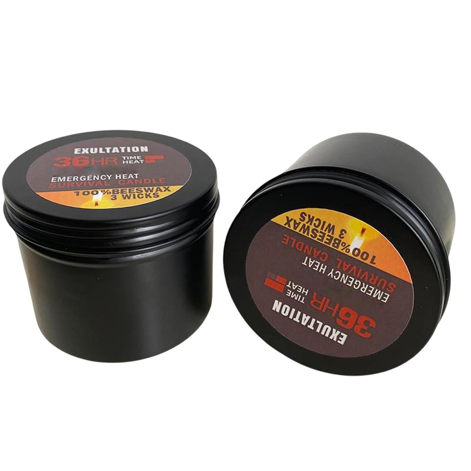 36 Hour Emergency Survival Candle Long Burning Odorless Backup Candle with Lid