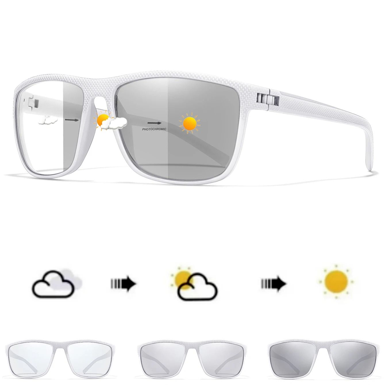 Photochromic Square Driving Sunglasses