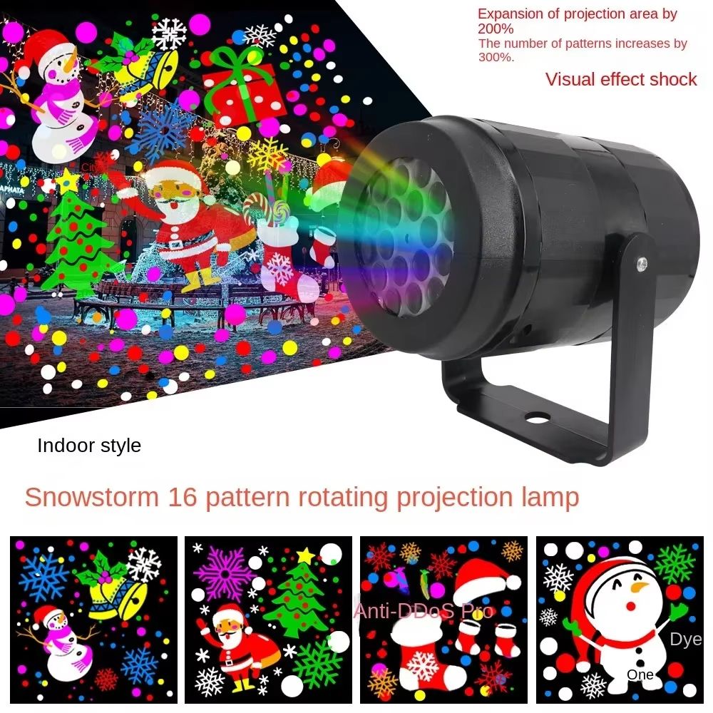 USB Snowflake Christmas Projector LED Rotating Holiday Light