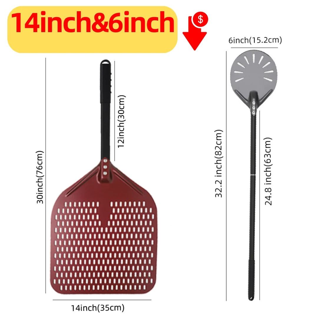 Aluminum Pizza Peel Bread Paddle with Wooden Handle