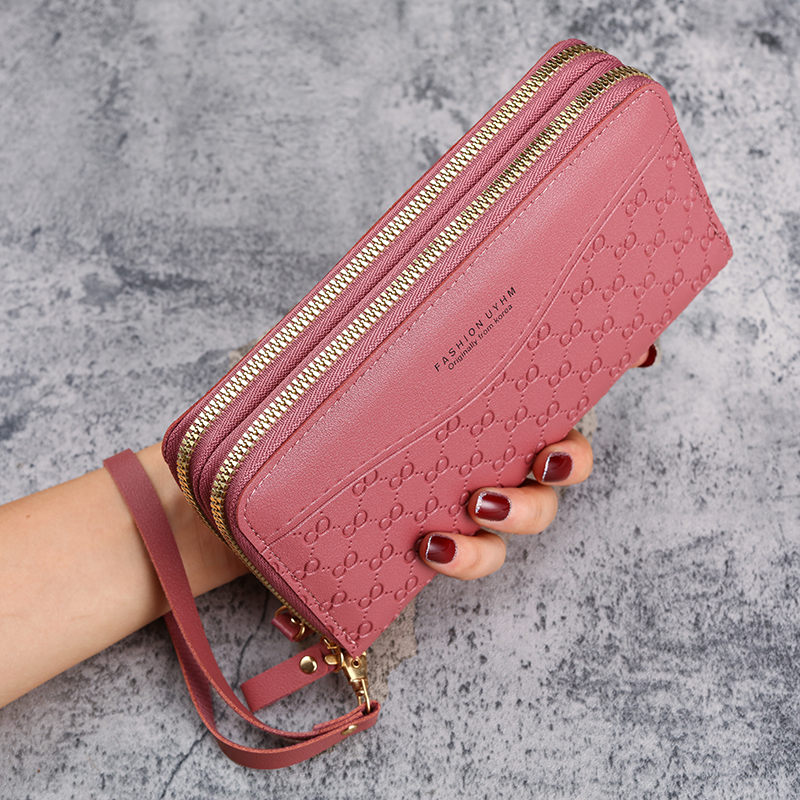 Fashion Embossed Ladies Long Zipper Wallet, New Purse, Large Capacity Mobile Phone Pocket