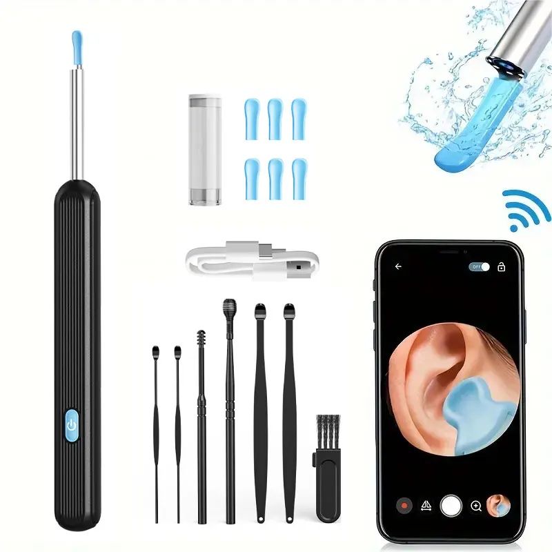 Wireless HD Visual Ear Cleaner with Camera – USB Rechargeable Otoscope Wax Removal Tool