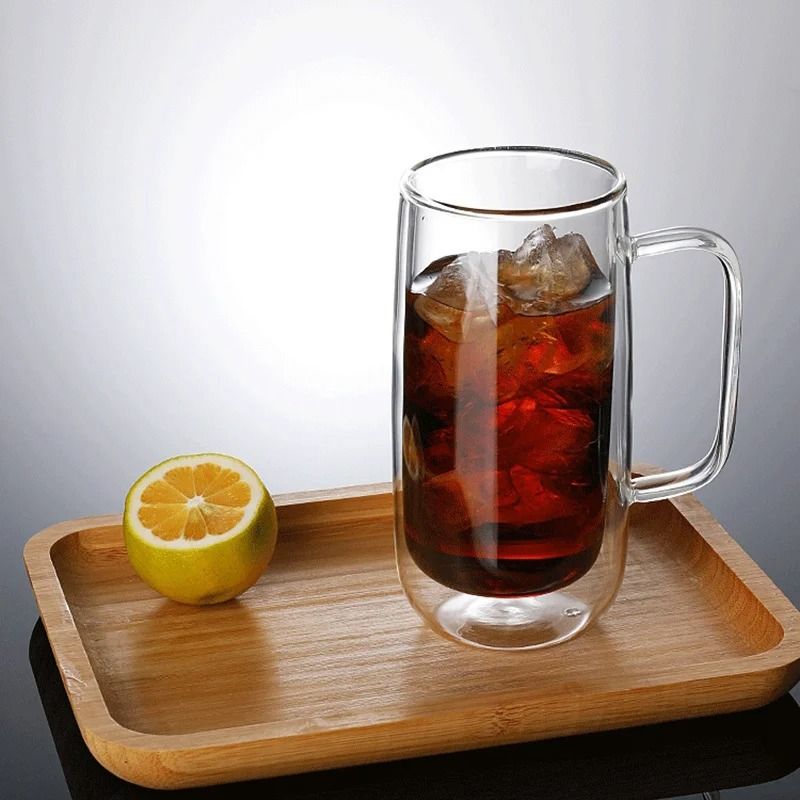 400ML Double Wall Glass Mug Drinking Glasses