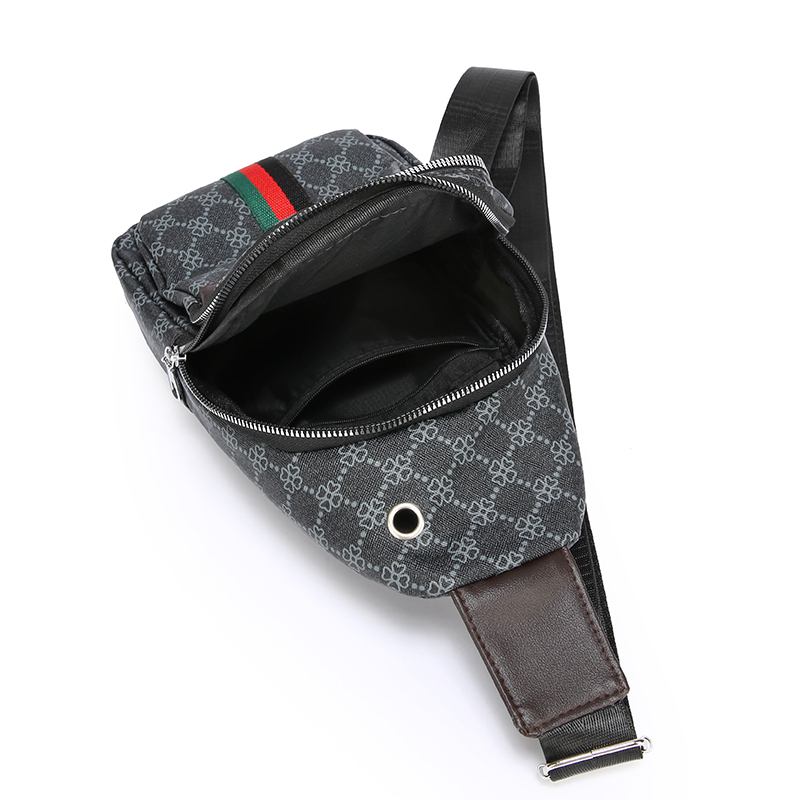Mens Casual Crossbody Shoulder Bag Multi Pocket Lightweight Chest Bag with Earphone Hole