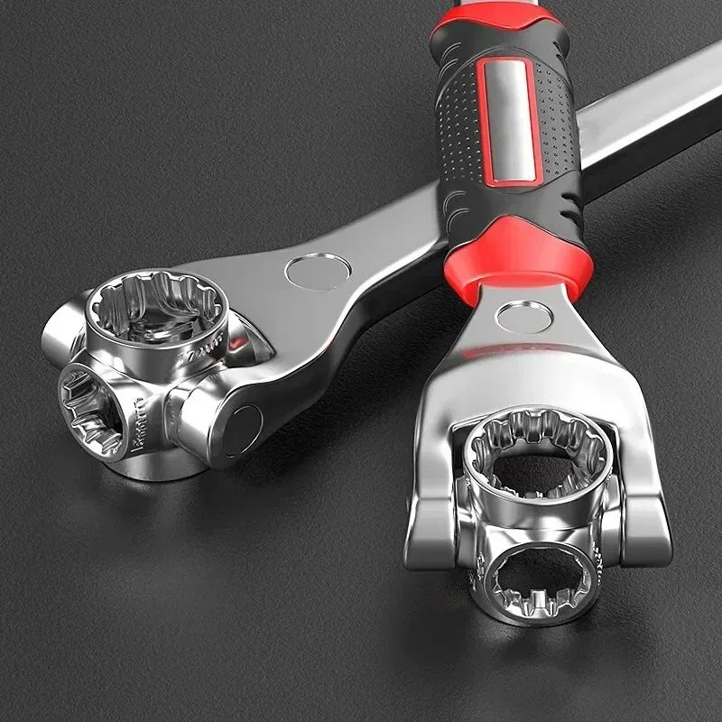 Universal Multi Functional Socket Wrench Set, with Non Slip Handle & Rotating Bone Design