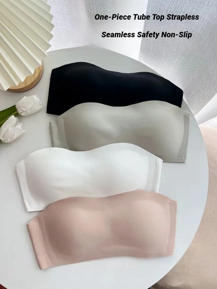 Womens Seamless Strapless Bra - Invisible Cup Non-Wire Lingerie