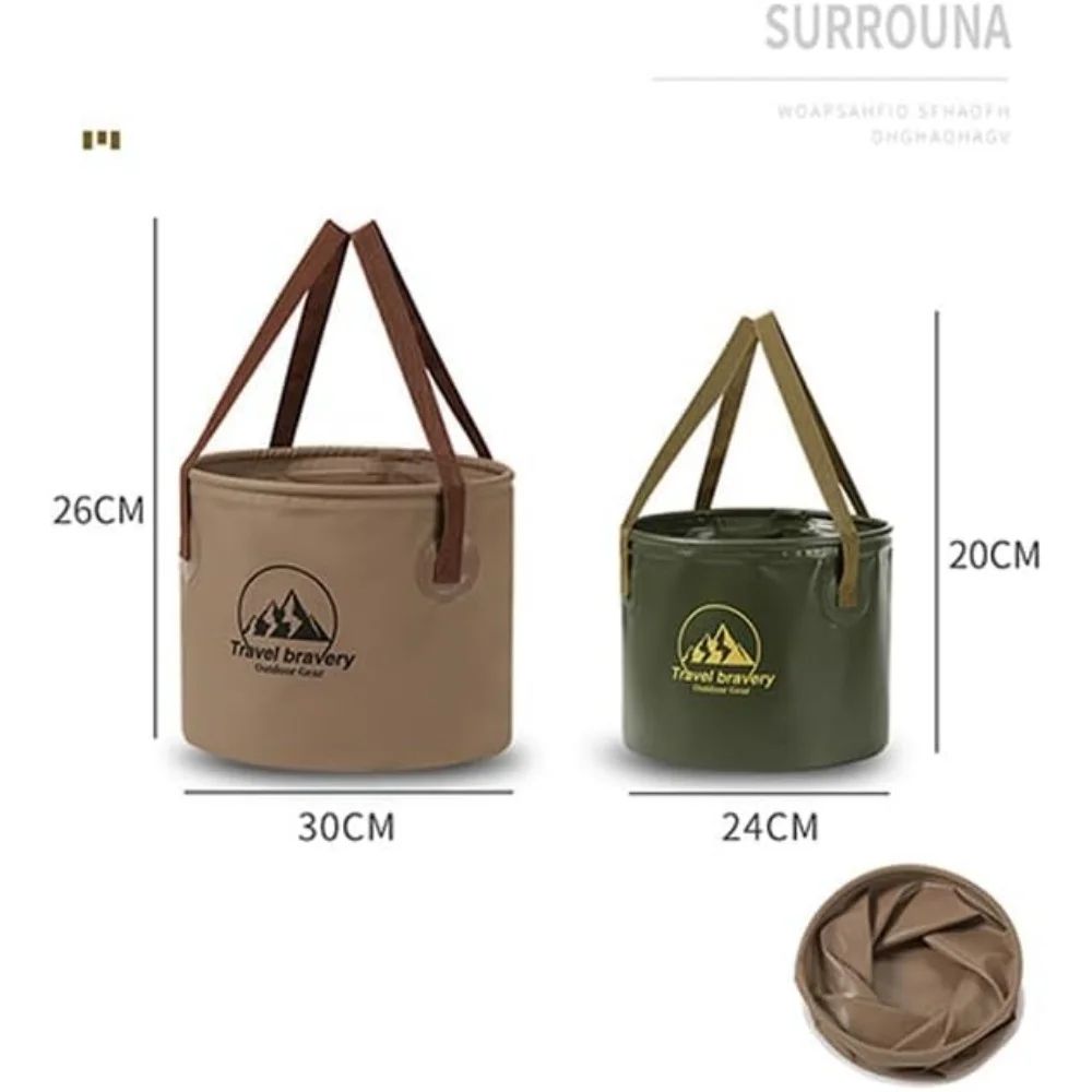 Collapsible 10L/20L Camping Bucket - Portable Travel Bucket for Fishing, Washing & Outdoor Storage