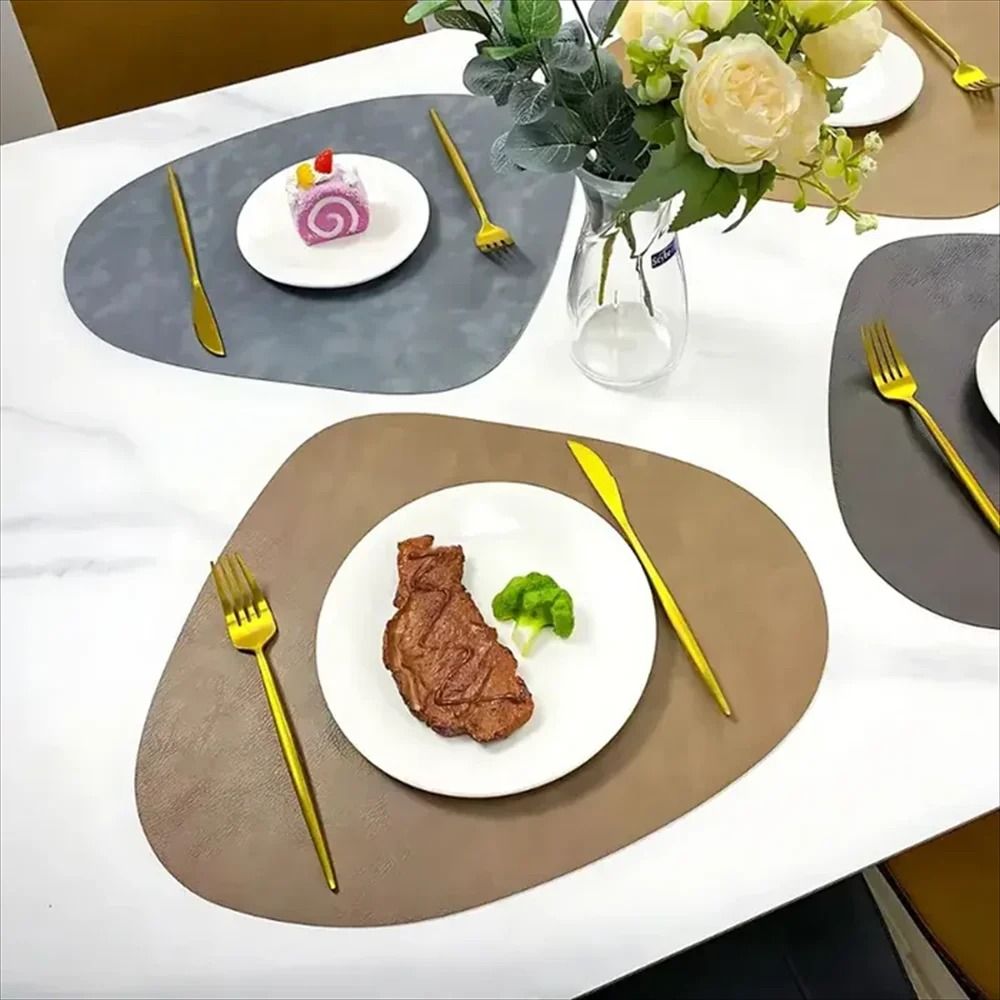 Premium PU Leather Placemats & Coffee Coasters – Waterproof & Heat-Resistant Table Mats
