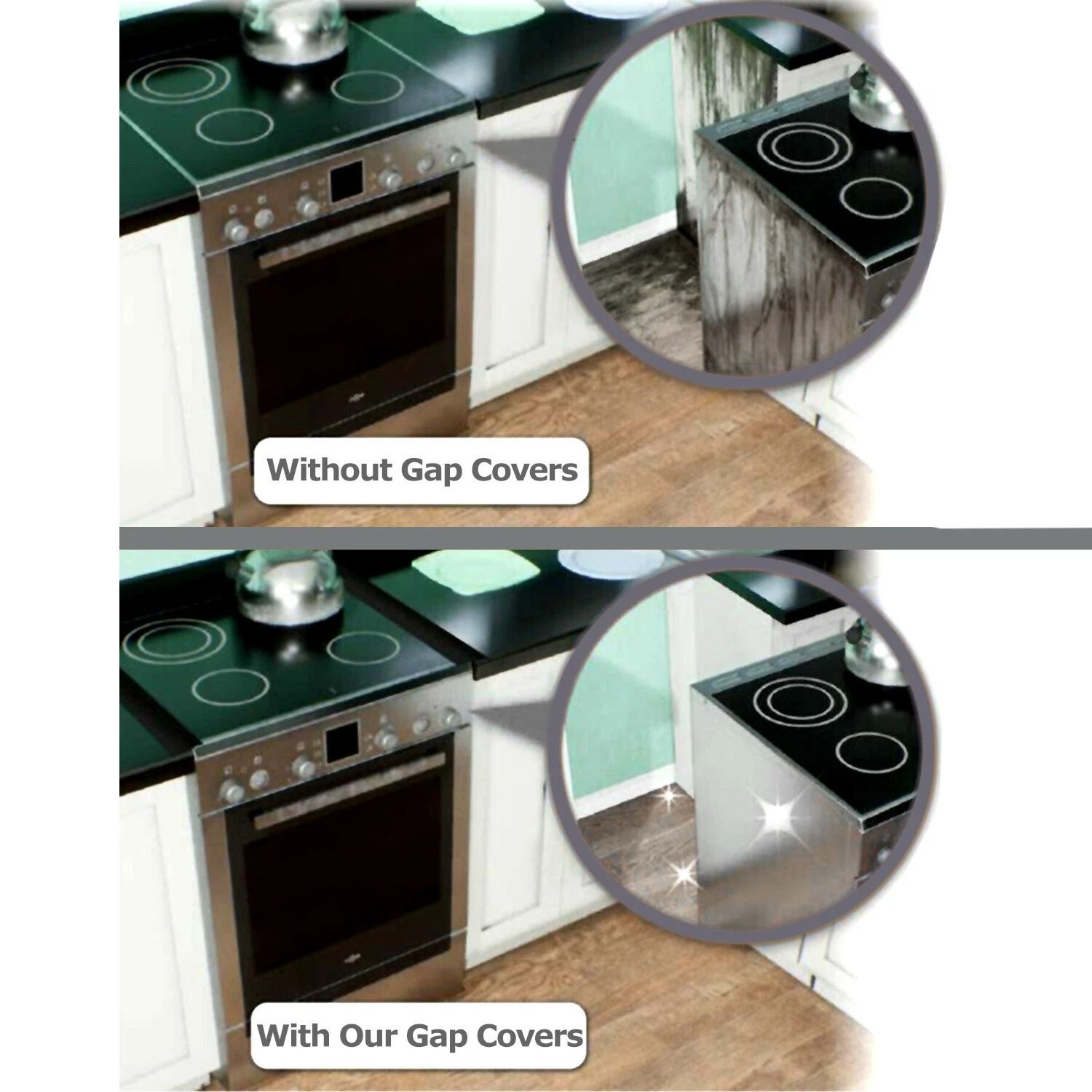 Silicone Stove Gap Cover Pack Heat Resistant Oven Gap Filler