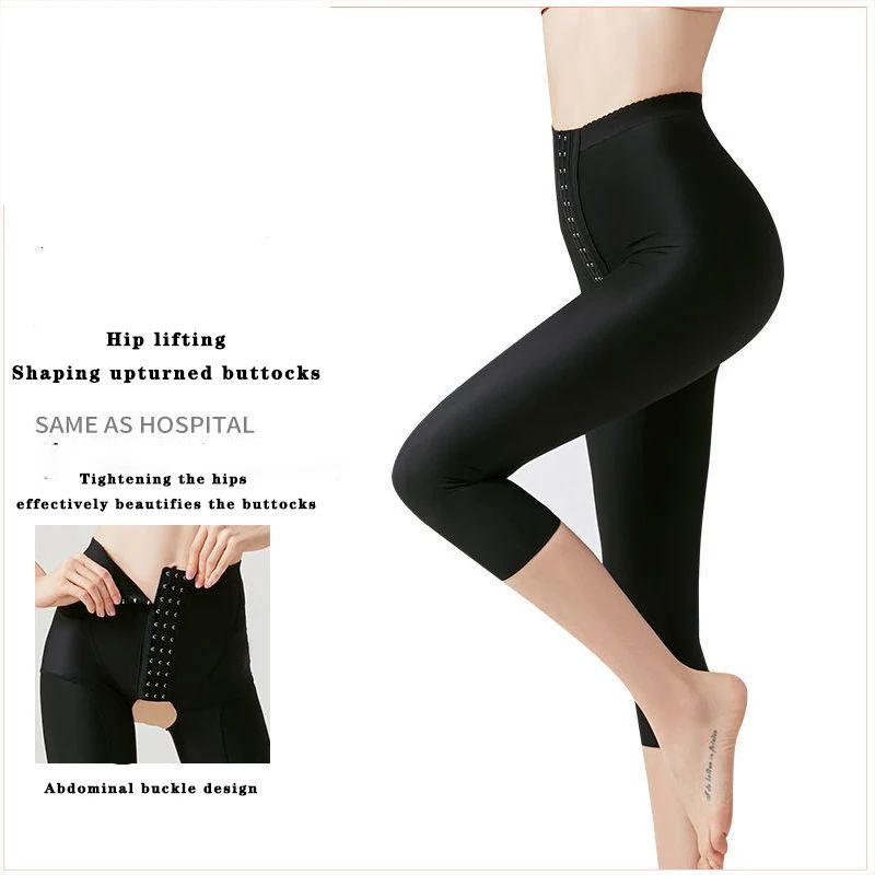 Womens Post-Liposuction Compression Shapewear – Thigh & Belly Control Recovery Pants Medical Body Shaper