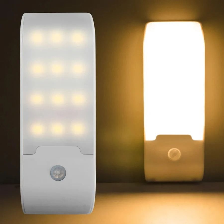 Motion Sensor LED Night Light Wireless Rechargeable Cabinet Lamp