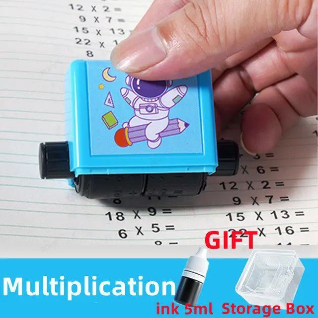 2-in-1 Math Roller Stamp Within 100 – Refillable Fill-in-the-Blank Practice Tool