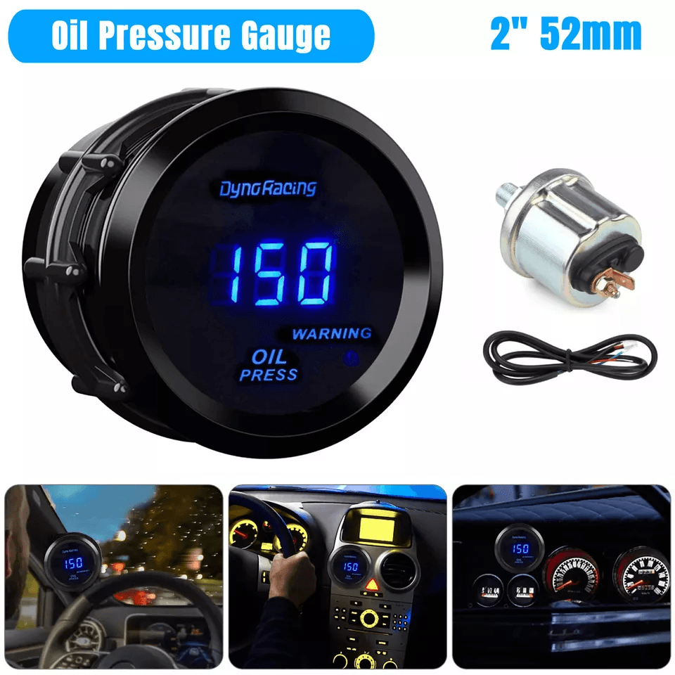 Universal LED Digital Oil Pressure Gauge Meter with Sensor Kit, Car Truck Automotive High Precision Display