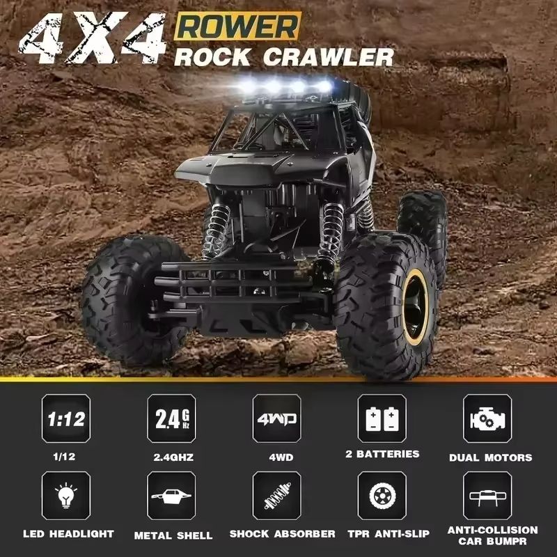 ZWN 1 12 1 16 4WD RC Car LED Lights Off Road Remote Control Buggy