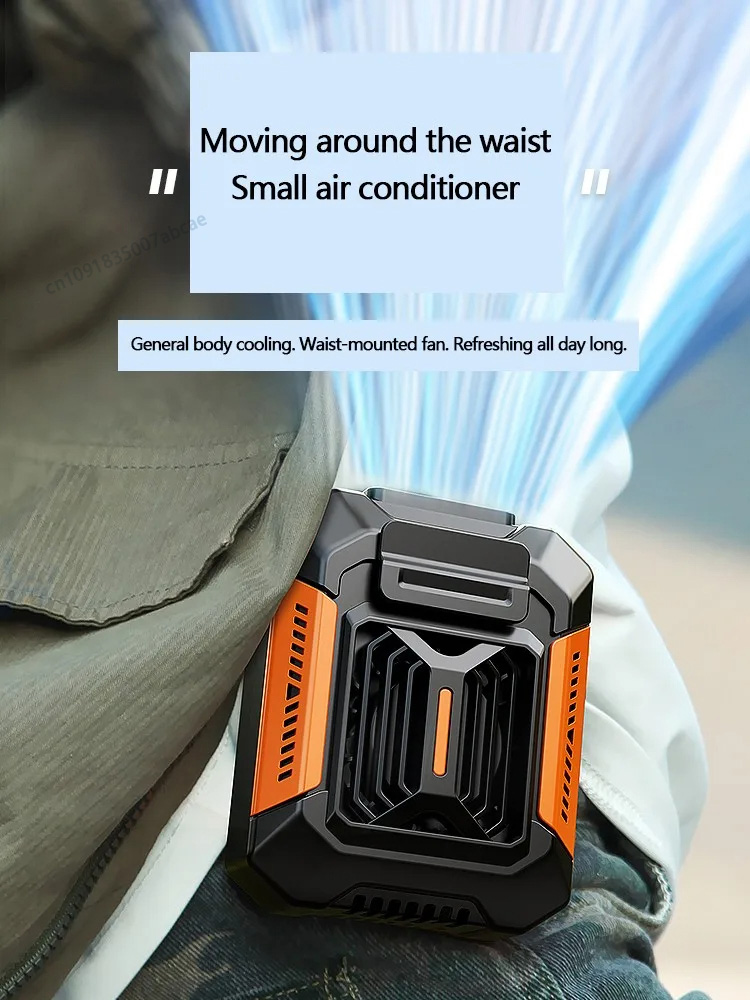 Portable Belt Clip Fan with Power Bank & Flashlight Wearable Neck Fan for Outdoor Adventures