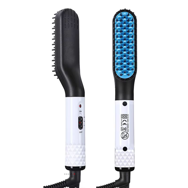 2-in-1 Beard Straightener Brush Portable Heated Beard Comb for Men's Hair and Beard Styling