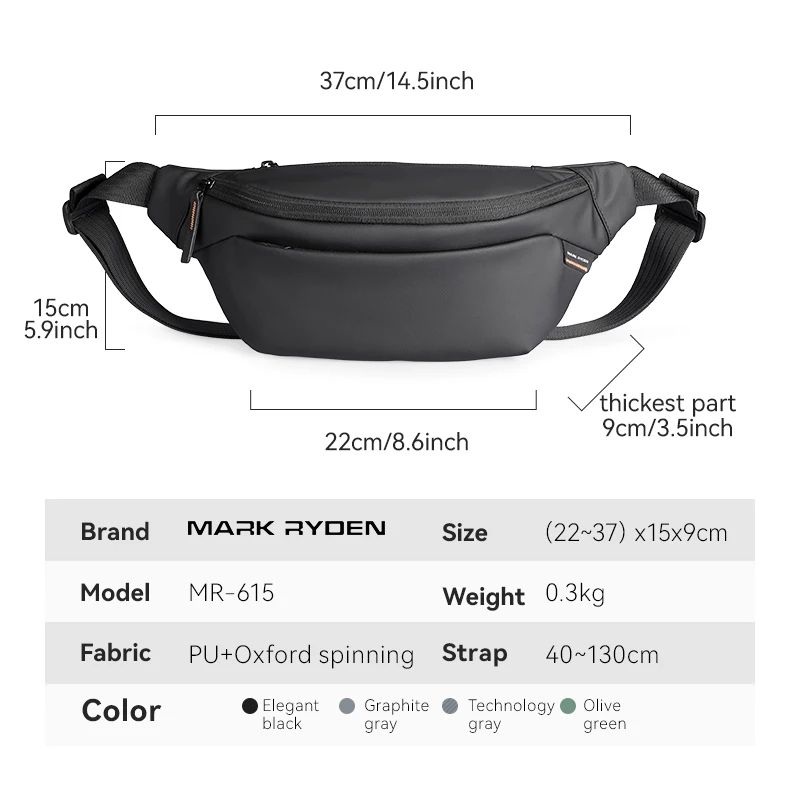 MarkRyden Brak Mens Lightweight Crossbody Sling Bag