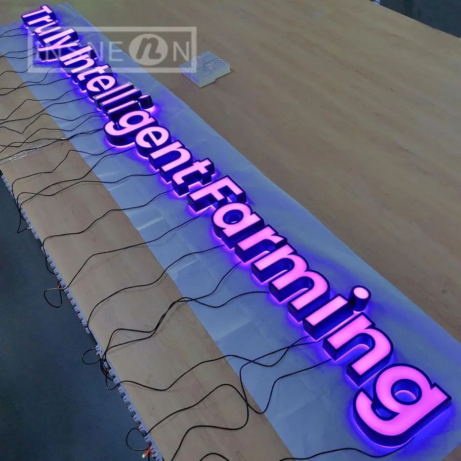 Custom LED Backlit Metal Business Sign
