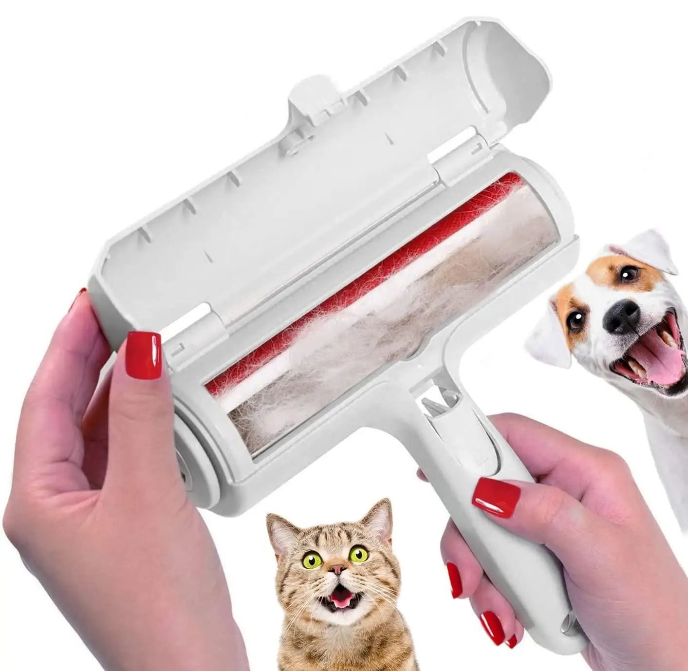 Pet Hair Remover Roller with Self Cleaning Base for Sofas Carpets and Furniture