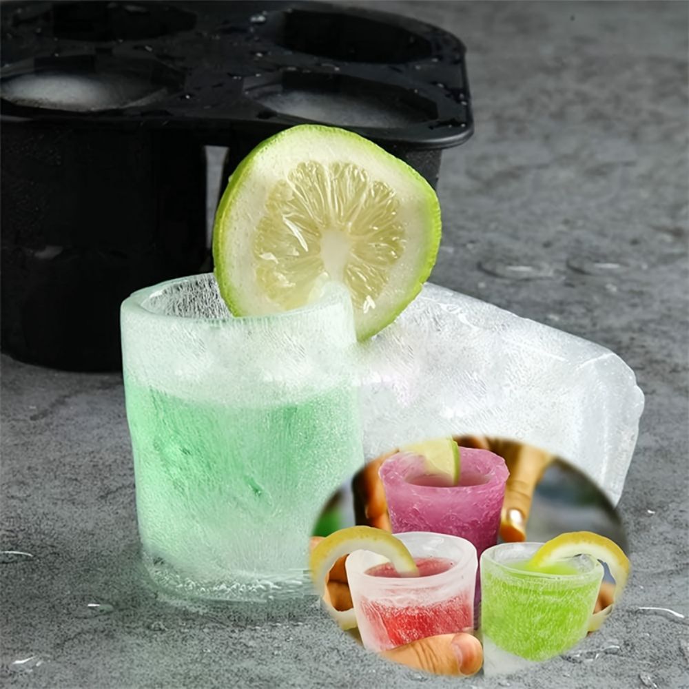 Cup Silicone Ice Cube Mold Tray – Shot Glass Shaped for Whiskey, Beer, and Cocktails