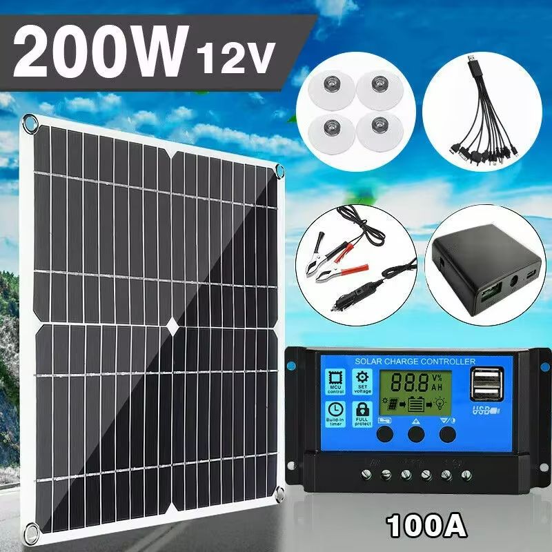6000W Solar Inverter and Panel Kit – 12V Battery Charger with 100A Controller for Home, RV, and Off-Grid Power