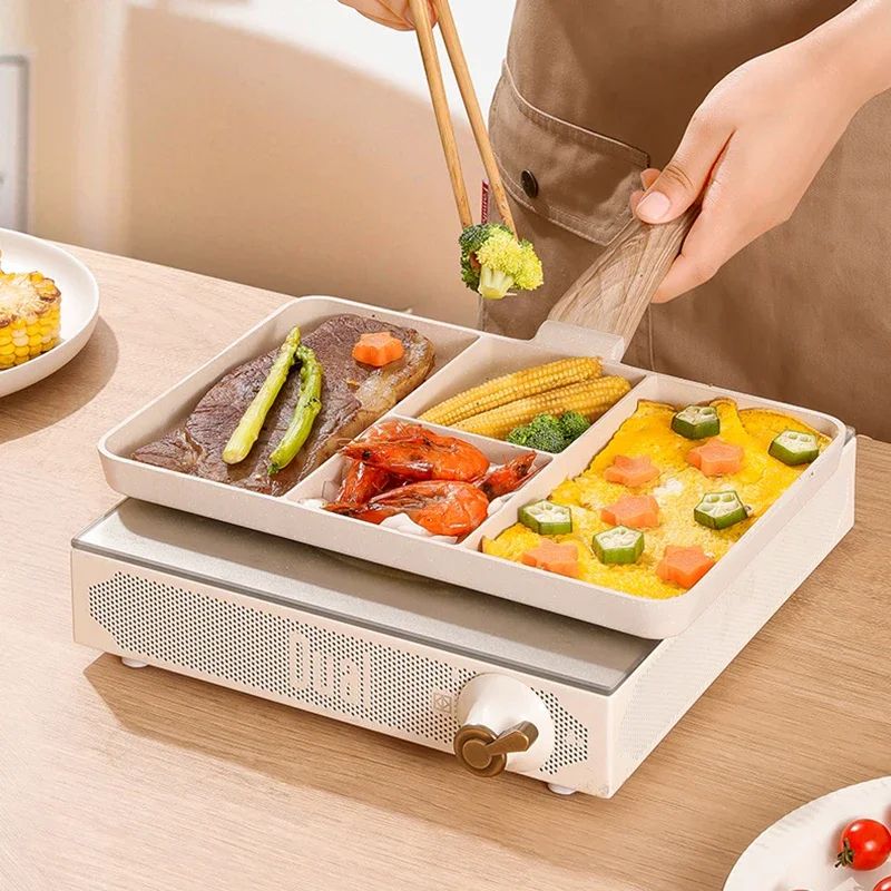 4-Hole Nonstick Breakfast Frying Pan for Eggs, Steak & Omelets