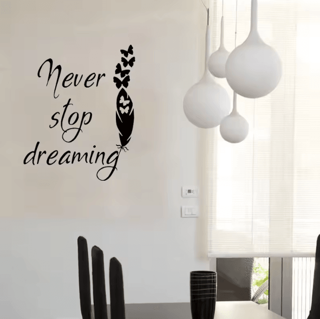 Inspirational Wall Quote Sticker Decal – Waterproof Peel & Stick Phrase Decor for Home