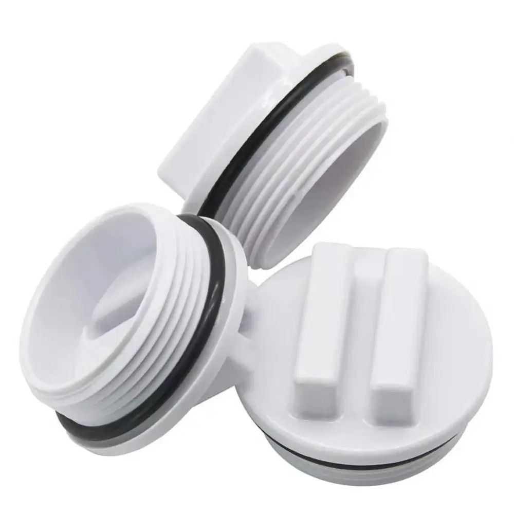 Universal Threaded Pool Winterizing Plug – Leak-Tight Pool Return Line Sealing Plug (White/Black)