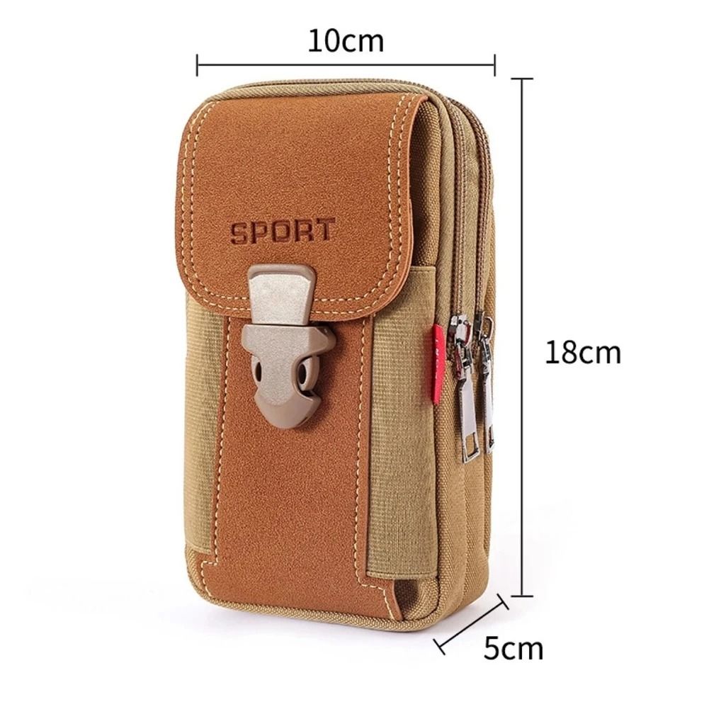PU Leather Mens Belt Bag Travel Waist Pack with Phone Pouch
