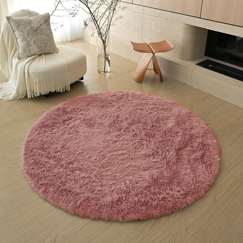 Soft Plush Kids Rug Fluffy Round Nursery Floor Mat Carpet
