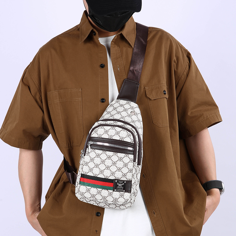Mens Multifunction Crossbody Bag with Earphone Hole Casual Messenger Shoulder Bag