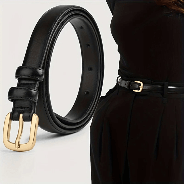 Mens Casual Leather Belt Set Classic Needle Buckle Double Loop