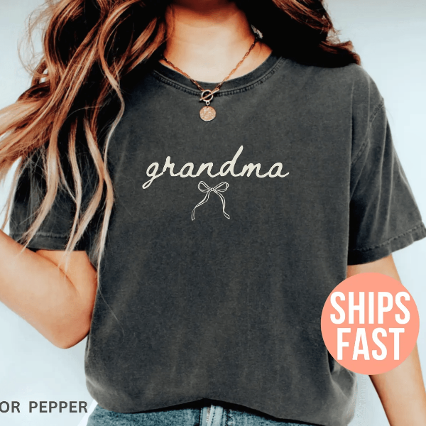 Cute Grandma Shirt Comfort Colors Promoted to Grandma Gift Tee