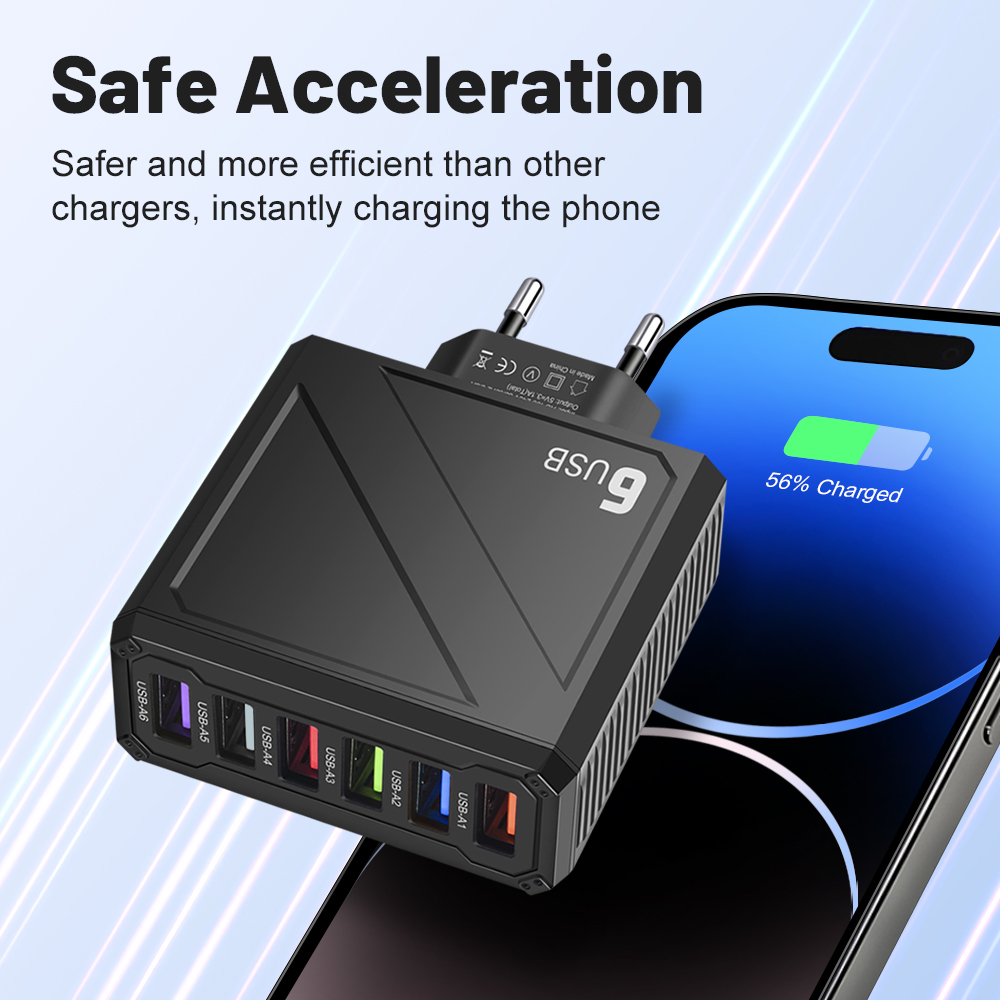USB Wall Charger Multi Port Adapter Quick Charge Fast Charging Mobile Phone Charger