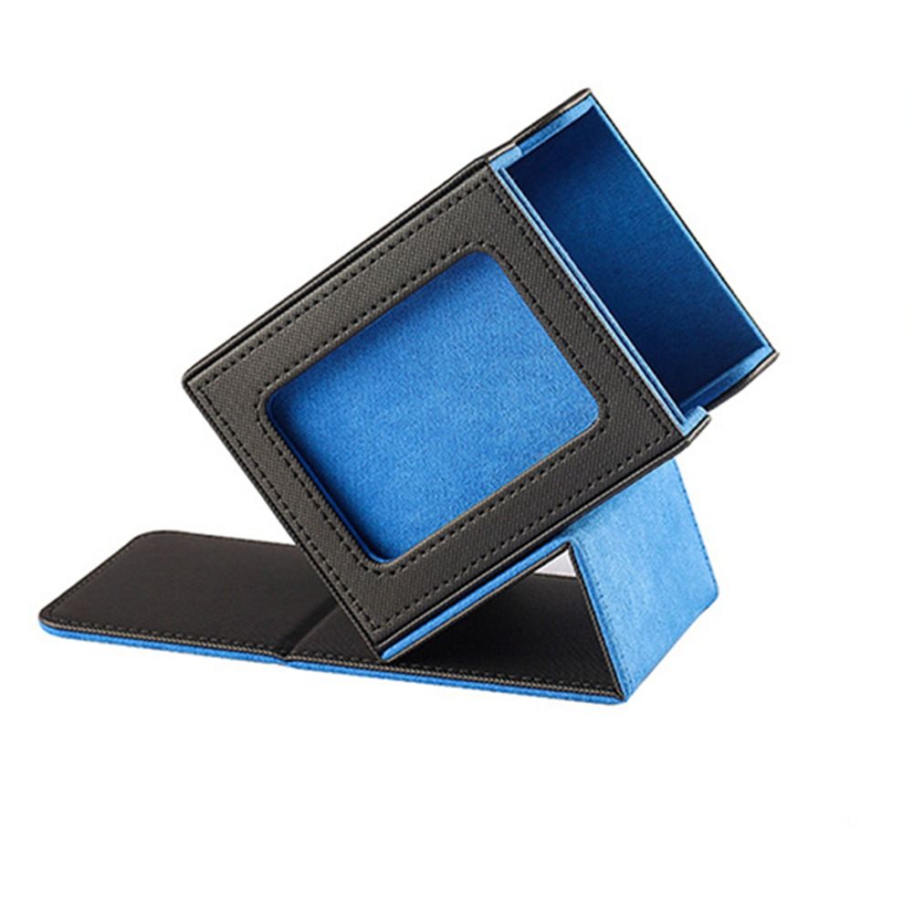 Premium PU Leather Trading Card Deck Box with Window Flannel Lined MTG Card Holder Case