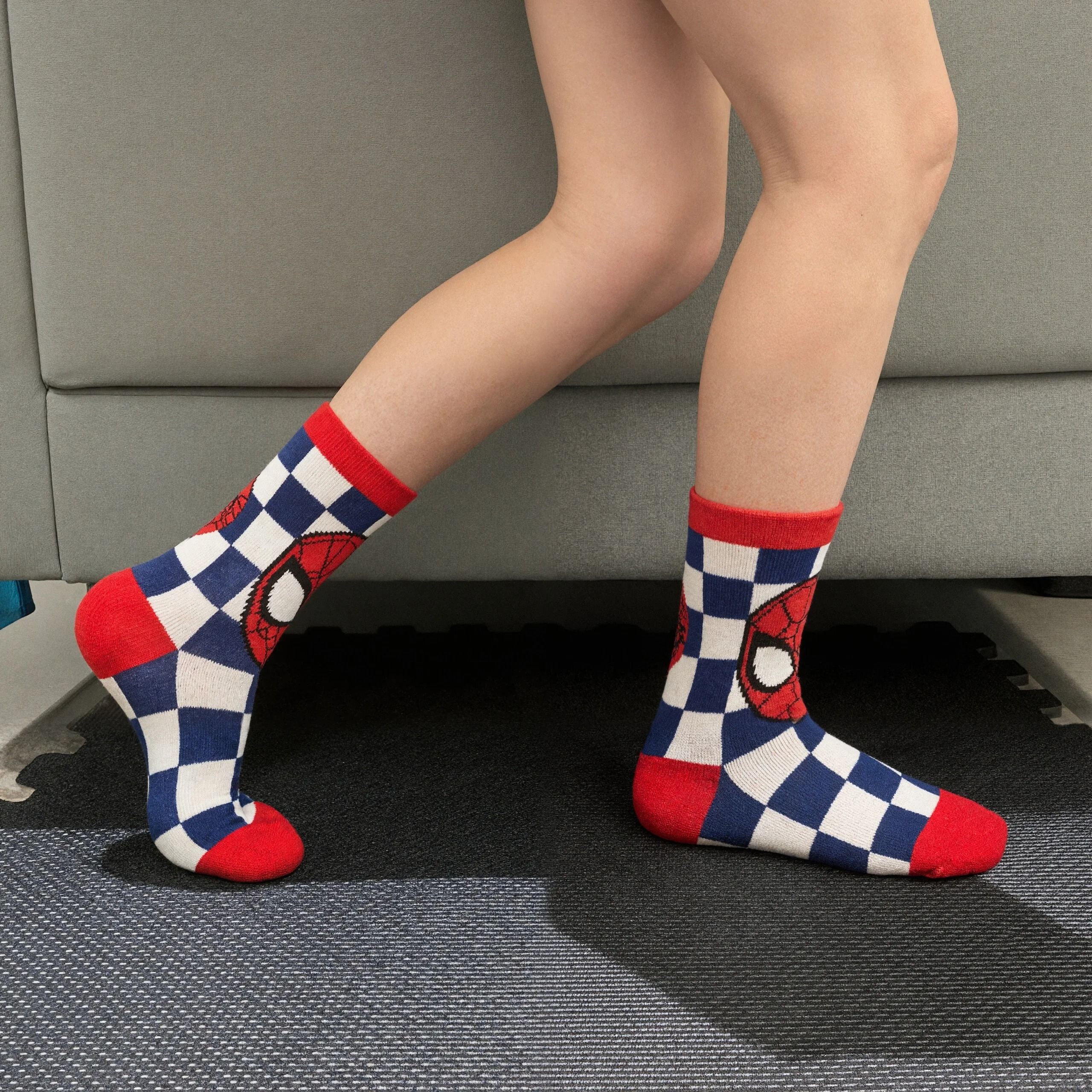 Kids Spiderman Cartoon Socks Soft Breathable Mid Tube Socks 5 Pair Set