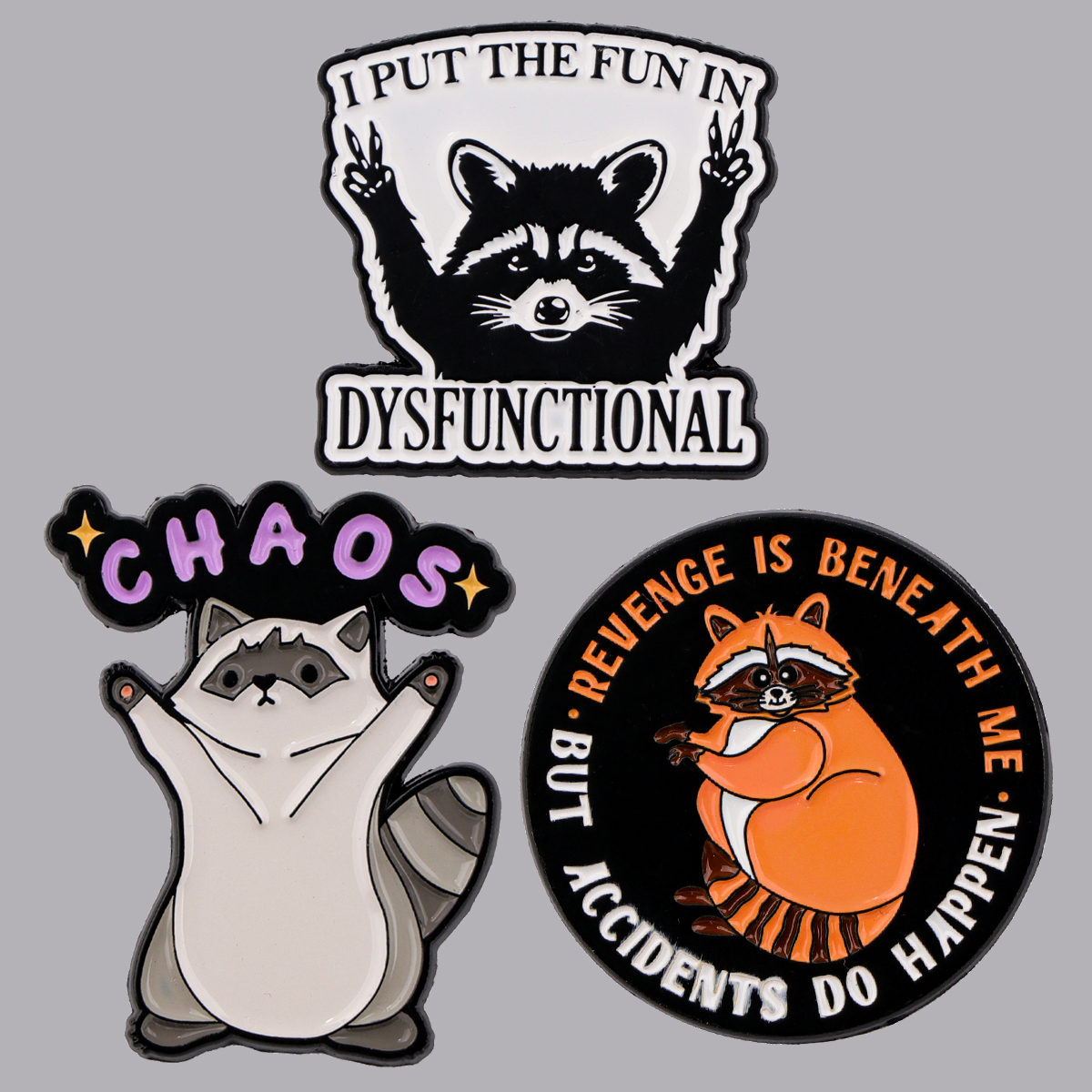 Funny Raccoon Quote Lapel Pins, Cute Animal Brooches for Women, Backpack Badges, Costume Accessories, Ideal Gifts