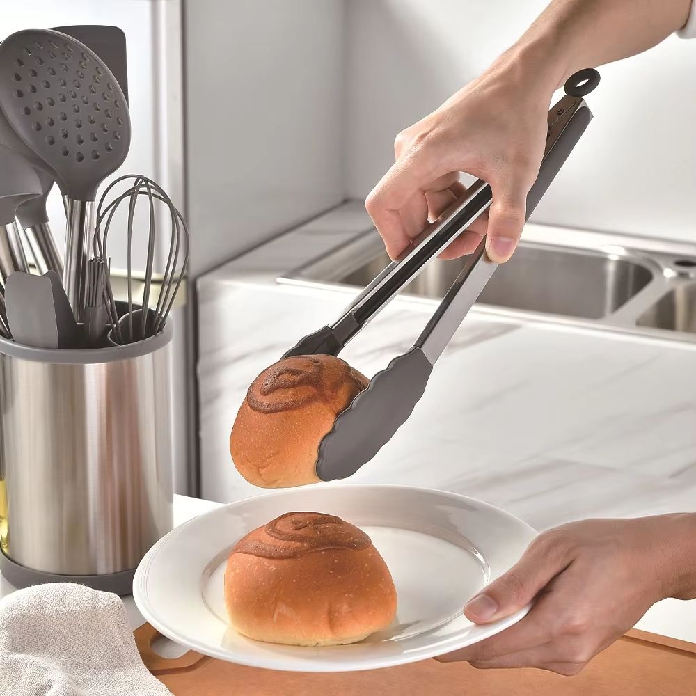 12-Piece 360° Rotating Base Silicone Kitchen Utensil Set Heat-Resistant Non-Toxic Cooking and Baking Tools