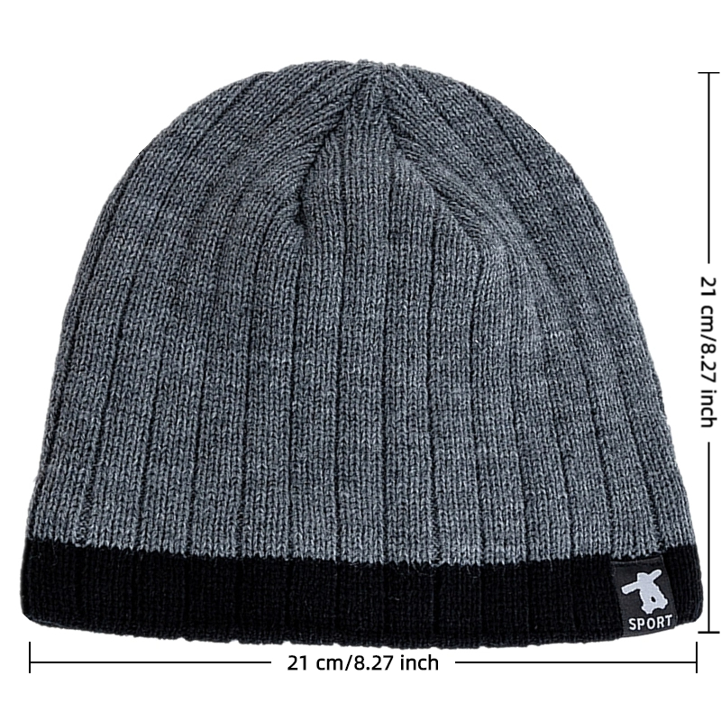 Plush Fur Lined Warm Winter Hats, New Style Unisex Beanies, Casual Streetwear Knitted Hats For Man, Woman Skiing Cap
