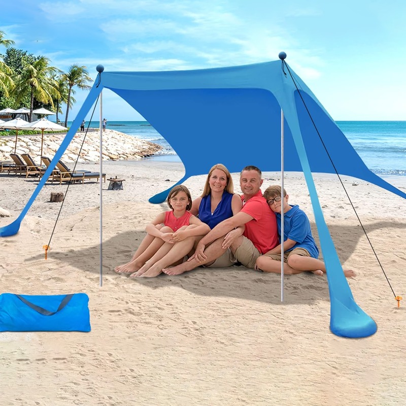 Portable Beach Canopy Tent Windproof Sun Shelter for Camping Picnics