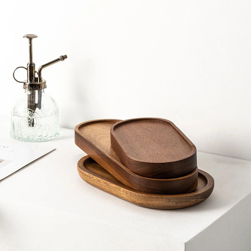 Elegant Solid Wood Japanese Dessert & Snack Serving Tray