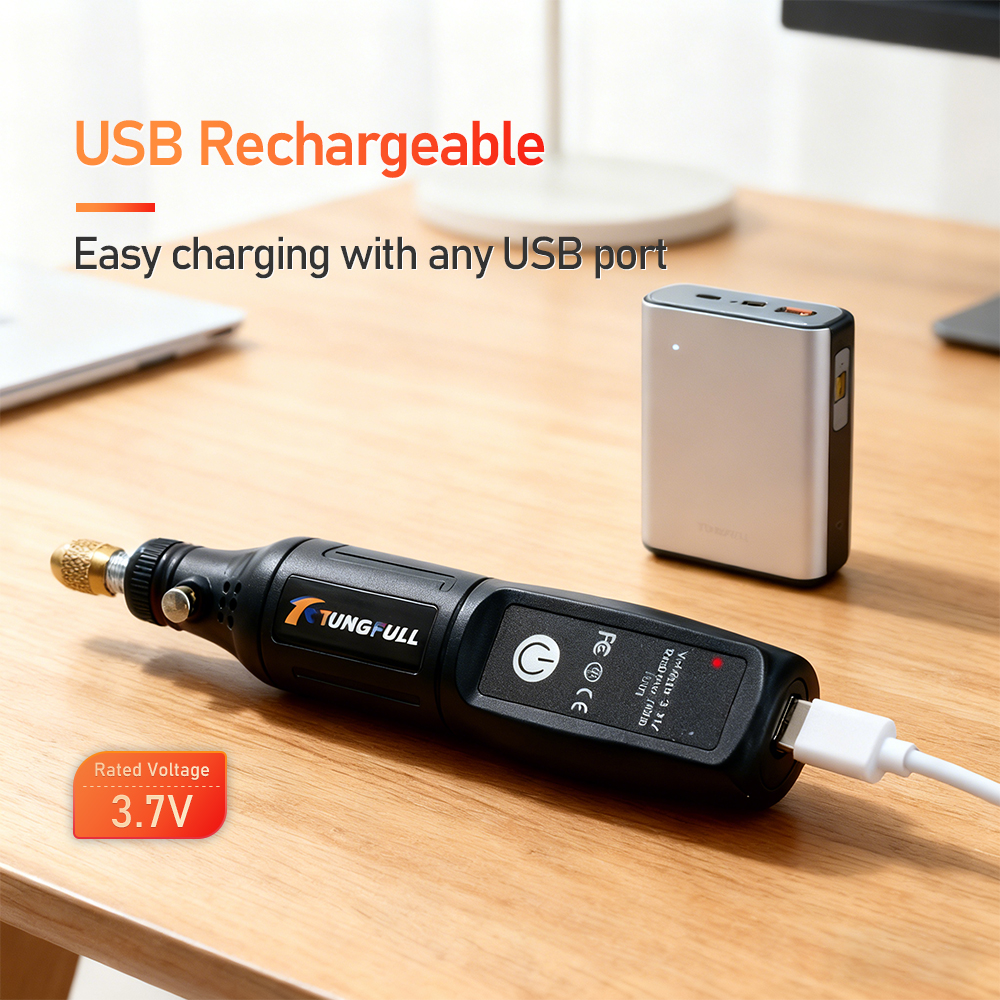 Mini USB Electric Drill Wireless Handheld Rotary Tool for Woodworking, Jewelry, and Glass Engraving