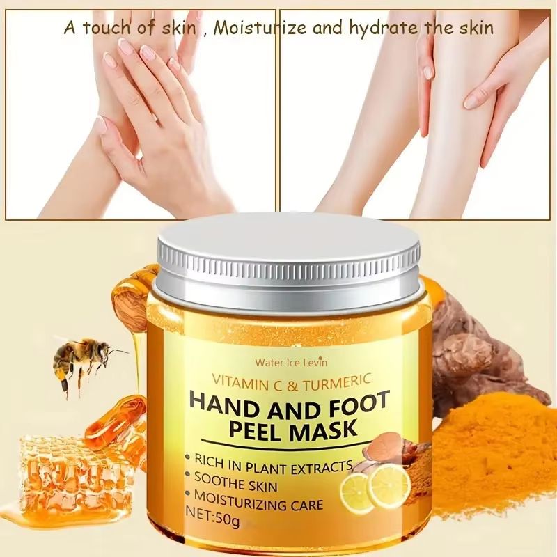 GlowSilk Vitamin C Turmeric Hand and Foot Wax Mask Smoothing Illuminating Skin Treatment