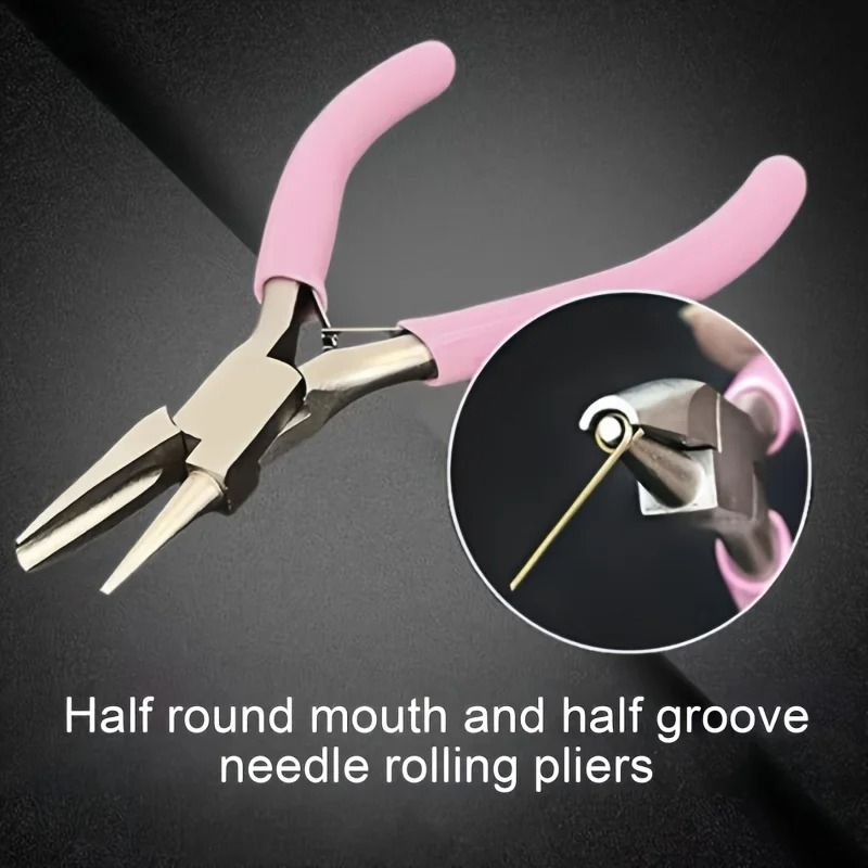 Professional Round Concave Pliers Jewelry Making Mini Precision Wire Loop Tools 5 Inch