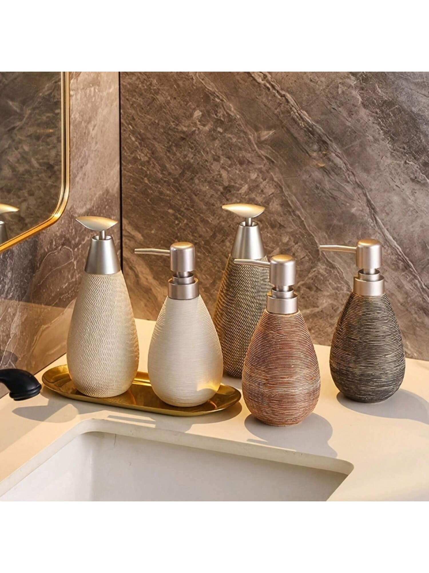 Creative Retro Style Ceramic Push Type Soap Dispenser With Pump, Hand Soap Bottle, Bathrooms Kitchens Toilets