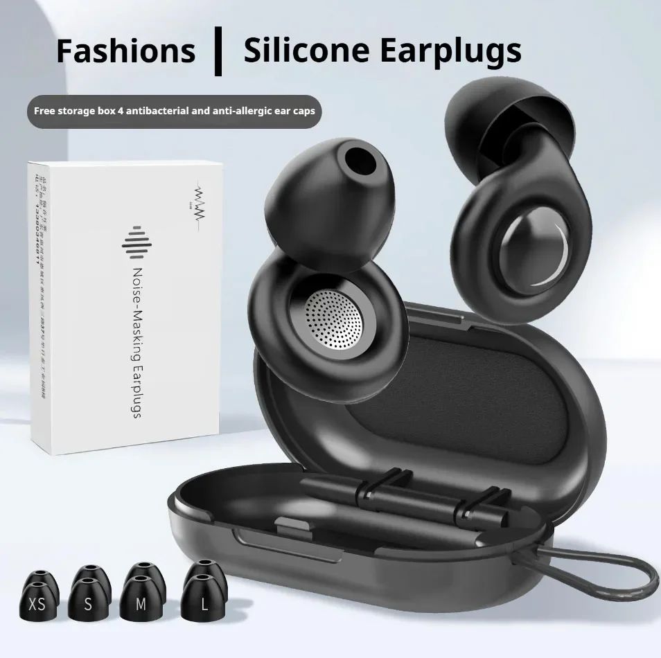 Silicone Noise Cancelling Ear Plugs for Sleep & Travel - Reusable Hearing Protection