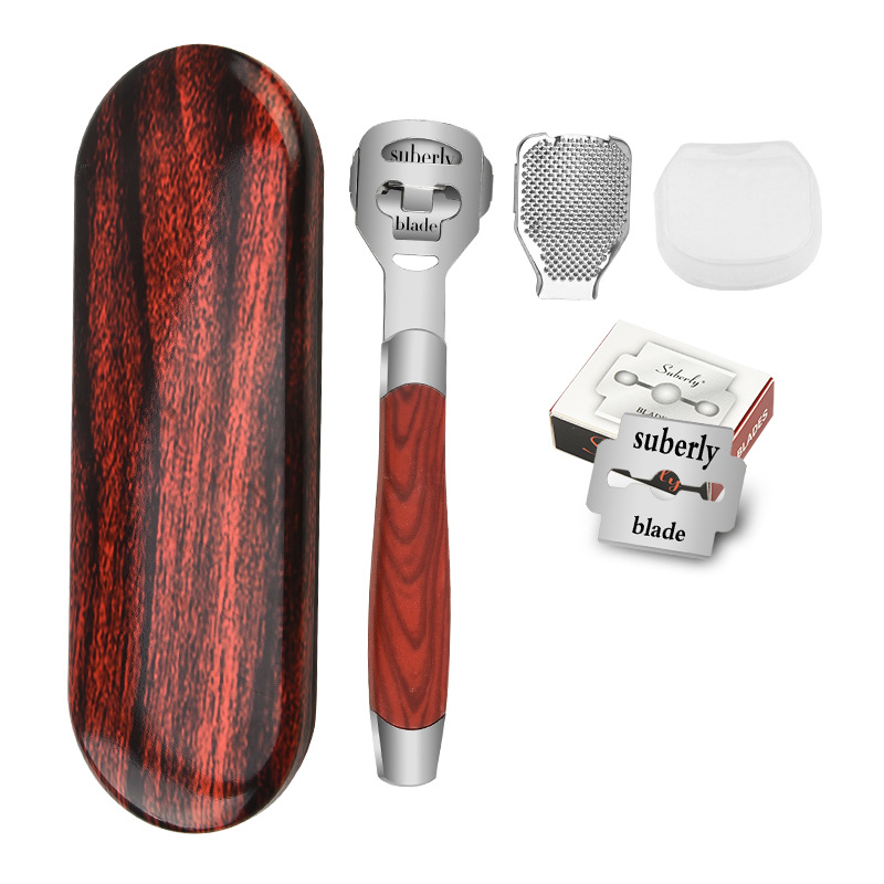 Professional Pedicure Callus Remover Set Stainless Steel Foot File with Replaceable Blades