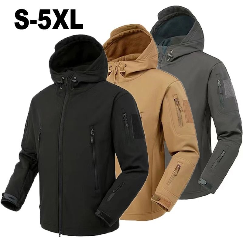 Mens Waterproof SoftShell Fleece Jacket and Pants for Hiking Camping Skiing